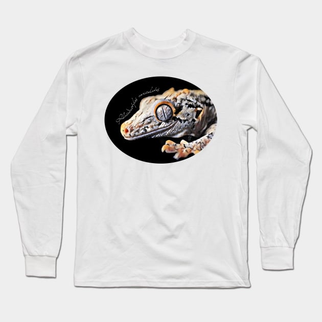 Gargoyle gecko with scientific name Long Sleeve T-Shirt by austinmg